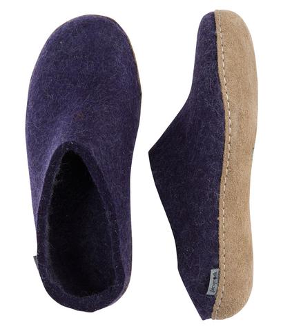 Glerup Slipper Purple Leather Sole