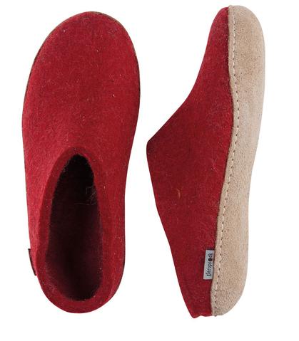 Glerup Slipper Red Leather Sole