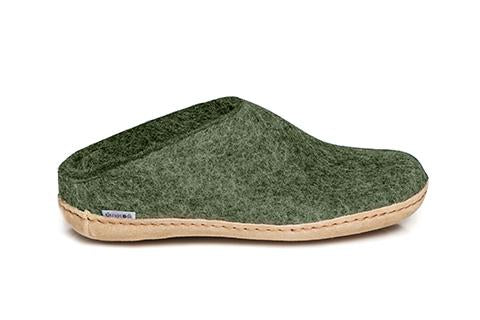 Glerup Slipper Forest Leather Sole