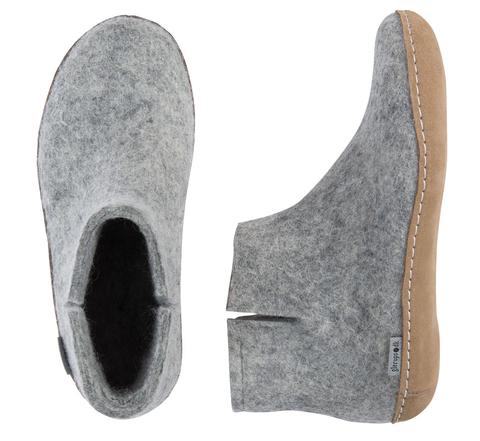 Glerup Boot Grey Leather Sole SIZE 6.5 - 7 W