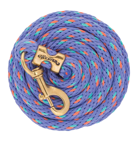 Horse Poly Lead Rope Solid Brass 225 Snap 5/8" X 10'