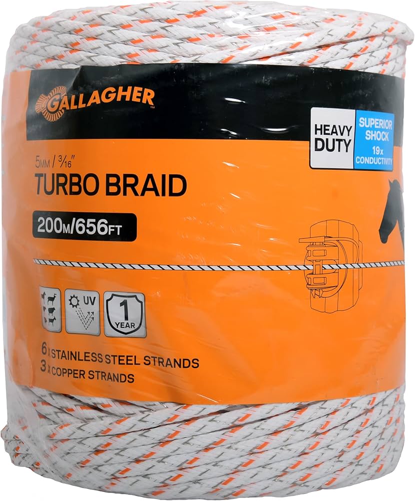 Wire Turbo Equine Braid 200M White 656' 3/16"