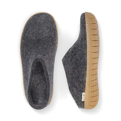 Glerup Slipper  Charcoal  Rubber Sole