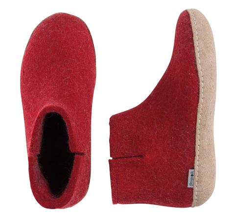 Glerup Boot  Red  Leather Sole