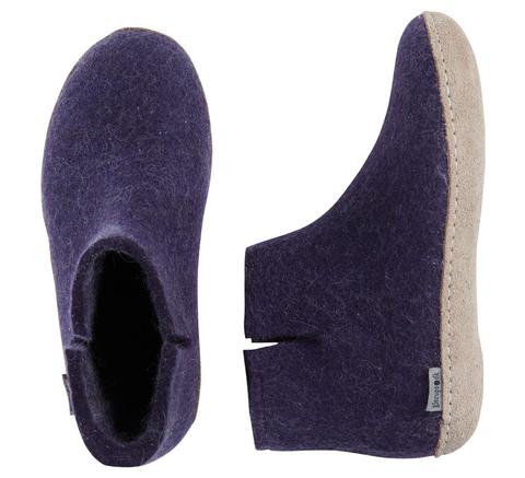 Glerup Boot  Purple  Leather Sole