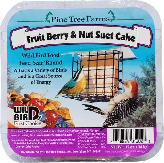 Bird Suet Cake Fruit Berry & Nut 340G
