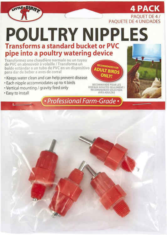 Poultry Waterer Nipples 4 Pk