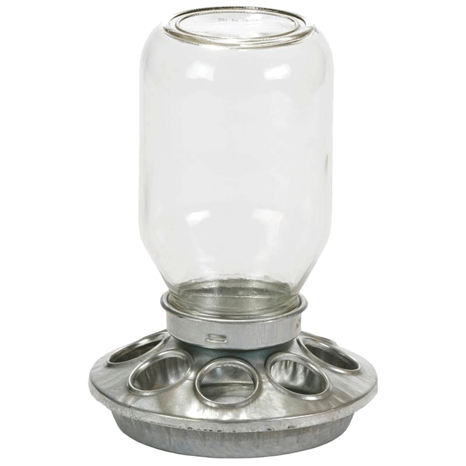 Poultry Chick Feeder Base Galv.  (For Mason Jar)