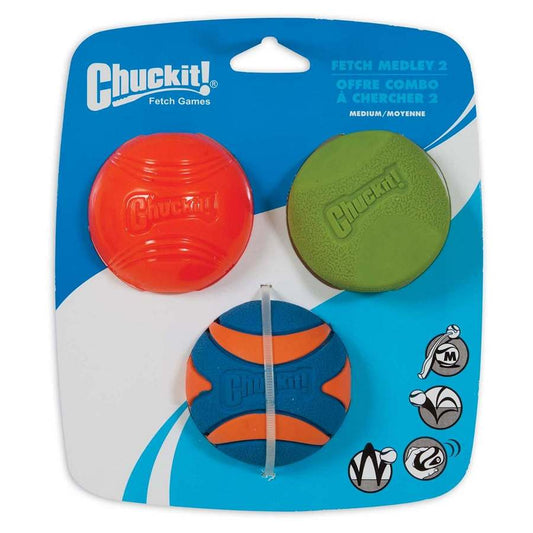 Dog   Chuckit Fetch Medley Medium 3 Pk