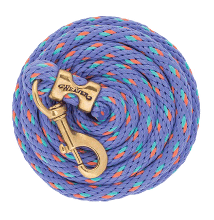 Horse  Poly Lead Rope Solid Brass 225 Snap 5/8" X 10'