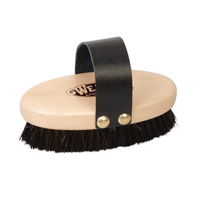 Brush Copper Bristle W/ Leather Handle