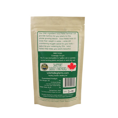 Wild Valley Farm  Wool Pellets Bag Small 8 Oz